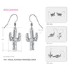 Fashion Cactus 925 Sterling Silver Drop Earrings Female Minimalist Cacti Post Earrings Brincos Party Girl Gifts Women