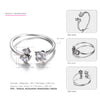 Genuine 925 Sterling Silver Adjustable Rings for Women Two Color Choose Elegant &Classic Style Costume Jewelry