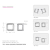 Geometry Square 925 Sterling Silver Stud Earrings Simple and Cute Style Outdoor Fine Jewelry for Women