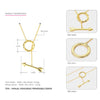 Gold Arrow Circle Pendant Necklace 925 Silver Simple Round Gold Circle Necklace Women Fine Jewelry Arrow Pendant Necklace