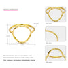 Gold Circle Rings 925 Silver Cute Geometry Ring Fashion Jewelry For Women Lovely Simple Curved Circle Party Rings