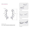 High Quality 925 Sterling Silver Hook Earrings for Women Four Stars Modeling Charming Stud Earrings Brand Fine Jewelry