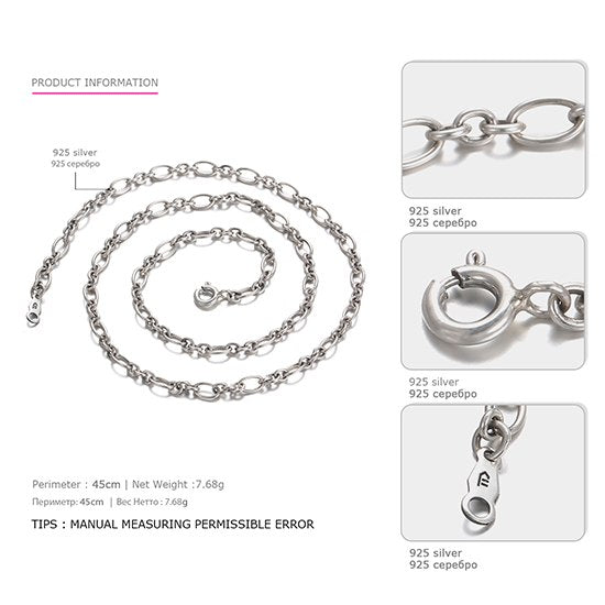 High Quality 925 Sterling Silver Necklaces for Unisex All Kinds of Minimalist Statement Necklaces Brand Fine Jewelry