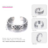 Inital Rings 925 Sterlings Silver for Women flower Shape Adjustable Rings Classic Style Sterling-Silver-Jewelry