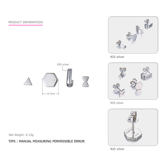 New Hot 925 Sterling Silver Stud Earrings for Women Various Style Delicating Tempting Stud Earrings Brand Fine Jewelry