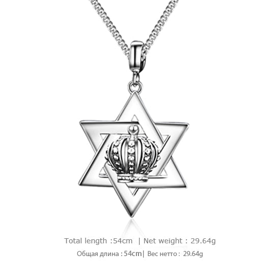 New Hot Sterling Silver lover Pendant Necklaces Crown & Hexagonal Star Love Pendants Noble Silver 925 Jewelry