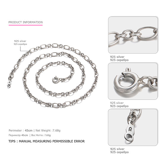 Original 925 Sterling Silver Necklaces for Women Minimalist Exquisite Charming Chain Necklaces Brand Fine Jewelry