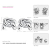 Original 925 Sterling Silver stud earrings for Women Geometric Pattern Delicating Stud Earrings Brand Fine Jewelry