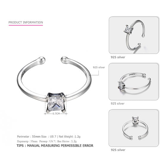 Oringinal 925 Sterling Silver Rings for Women Elegant&Classic Style Engagement Adjustable Rings Silver 925 Jewelry