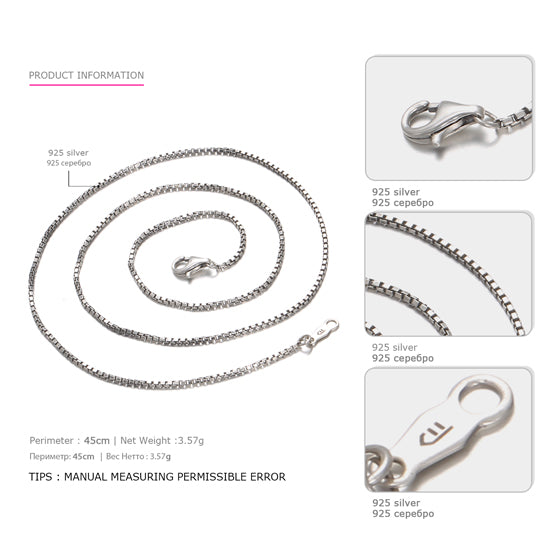 Promotion 925 Sterling Silver Necklaces for Women Wholesale Simple Style Link Necklaces Brand Fine Jewelry Free shipping