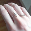Punk Rock Style Minimalist Cross Rings for Women & Man S 925 Sterling Sliver Adjustable Rings Cuff Rings Fine Jewelry