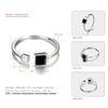 Really 925 Sterling Silver Geometry Black Rings Agate Inl Casual& Sporty Style Anniversary Brand Fine Jewelry for Women