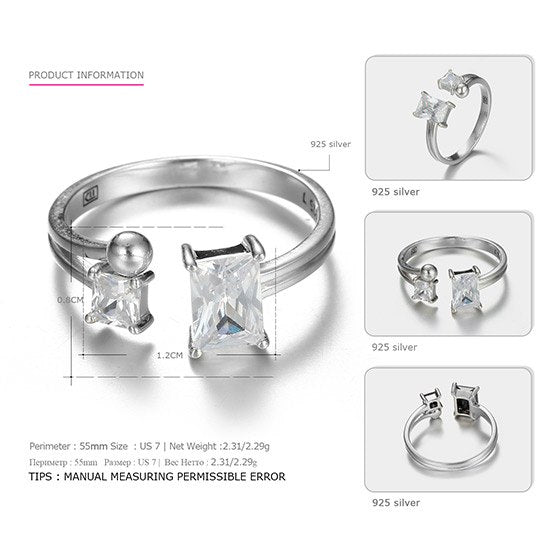 Really 925 Sterling Silver Rings for Women Trendy&Casual Style Wedding Anniversary Silver 925 Jewelry
