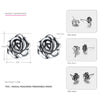Really 925 Sterling Silver Stud Earrings Rose Flower Romantic&Lovely Style Brand Fine Jewelry for Women