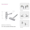 Really 925 Sterling Silver Stud Earrings for Women Geometric Shape Simple and Cute Style Fine Jewelry