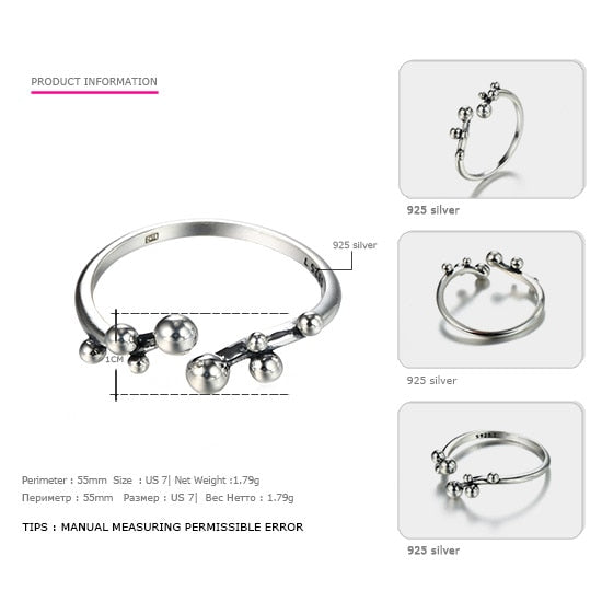 Spring Coral Collection 925 Sterling Silver Stackable Ring For Women And Girl Classic Simple Style Jewelry