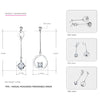Statement Real Silver Long Earrings for Women Asymmetric Dangle Hanging Earring 925 Sterling-silver Luxury Fine Jewelry
