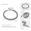 True 925 Sterling Silver Chain & Link Bracelets & Bangles for Women Fashion Minimalist Punk Style Bracelets Fine Jewelry