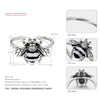 Zircon Bee Cuff Rings 925 Silver Cute Honeybee Ring Fashion Jewelry For Women White Strips Lovely Bee Party Open Ring