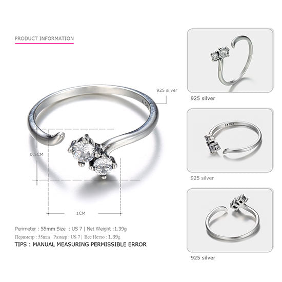 authentic 925 sterling silver finger rings for women casual&classic style party silver 925 jewelry