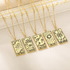 Tarot Card Necklace For Women Stainless Steel Sun Fortune Star Moon Pendant Necklace Wisdom Strength Symbolic Friendship Jewelry