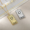 Tarot Card Necklace For Women Stainless Steel Sun Fortune Star Moon Pendant Necklace Wisdom Strength Symbolic Friendship Jewelry