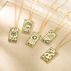 Tarot Card Necklace For Women Stainless Steel Sun Fortune Star Moon Pendant Necklace Wisdom Strength Symbolic Friendship Jewelry