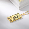 Tarot Card Necklace For Women Stainless Steel Sun Fortune Star Moon Pendant Necklace Wisdom Strength Symbolic Friendship Jewelry