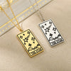 Tarot Card Necklace For Women Stainless Steel Sun Fortune Star Moon Pendant Necklace Wisdom Strength Symbolic Friendship Jewelry