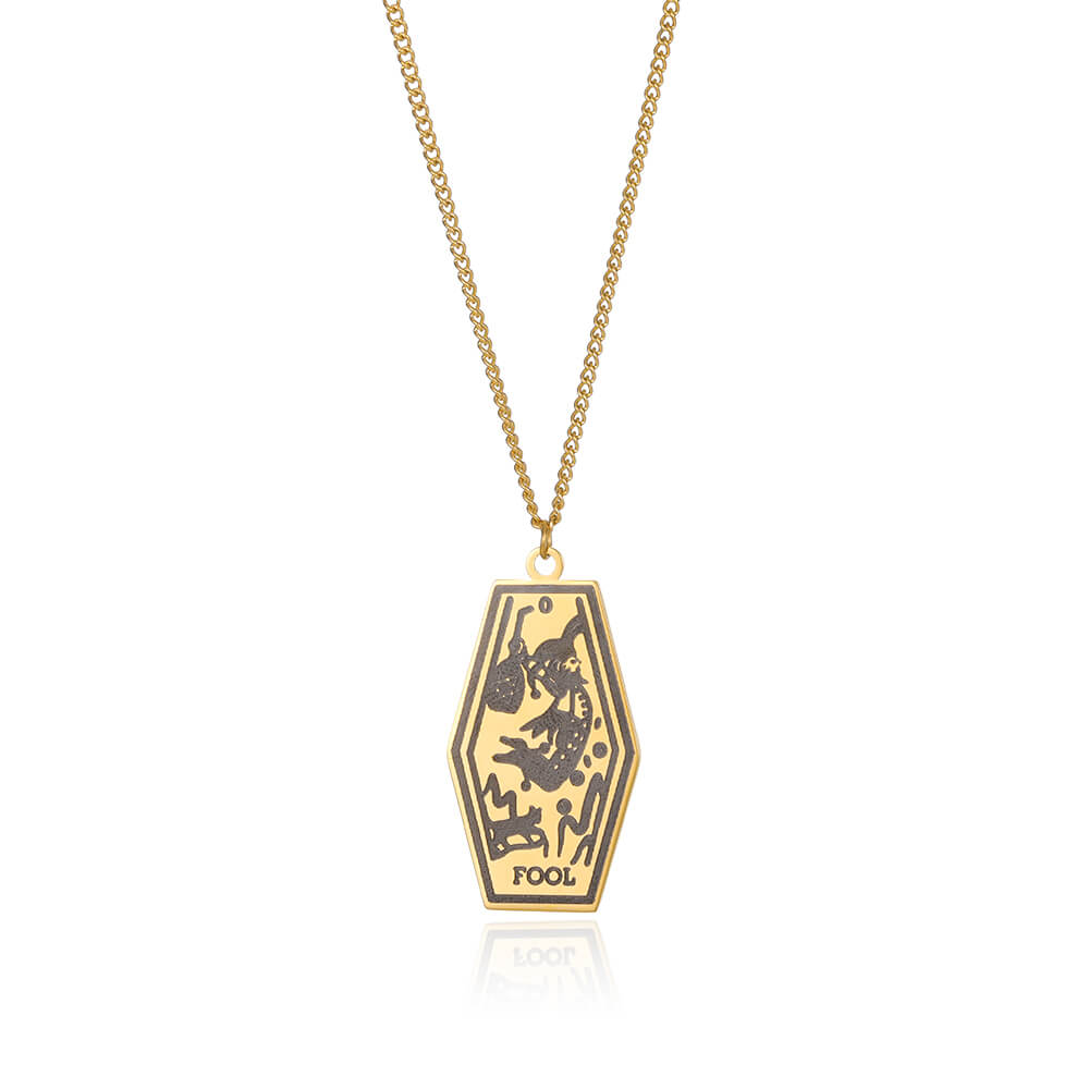 Tarot Card Pendant Necklace for Women Stainless Steel Gold Color Aesthetic Necklaces 2023 Trend Jewelry Christmas Gift collares