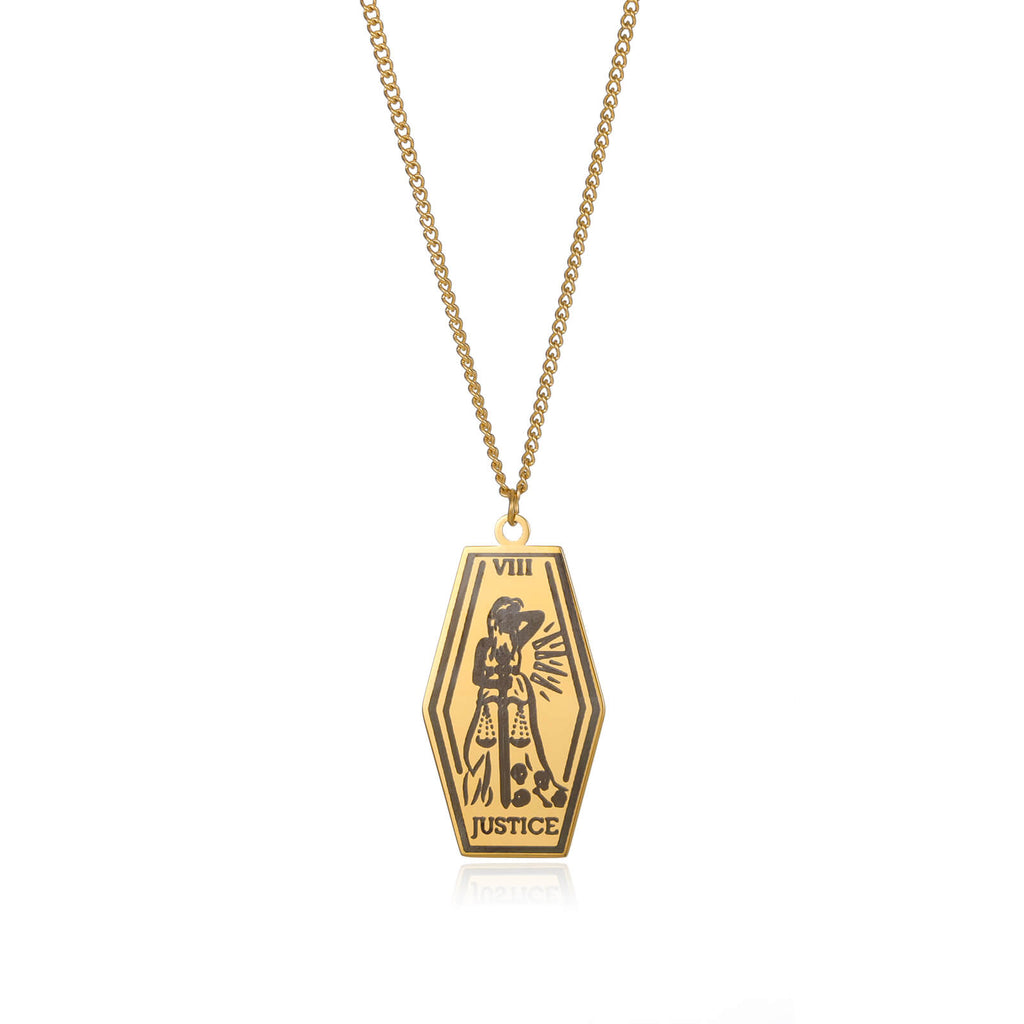 Tarot Card Pendant Necklace for Women Stainless Steel Gold Color Aesthetic Necklaces 2023 Trend Jewelry Christmas Gift collares