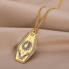 Tarot Card Pendant Necklace for Women Stainless Steel Gold Color Aesthetic Necklaces 2023 Trend Jewelry Christmas Gift collares
