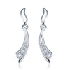 Tassel 925 Sterling Silver long earrings for women fine jewelry Korean Lab Diamond Statement drop earrings Wedding gift