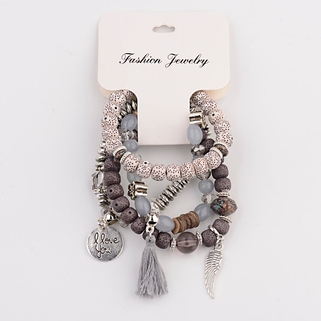 Tassel Beaded Charms Bracelet Pendant Wing Round Bracelets For Women able Jewelry Boho Style Stone Bracelets And Bangles