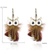 Tassel Dangle Long Earrings For Women Owl Leaf feather earrings Brincos Bijoux Jewelry Wedding Earrings Bride Jewelry