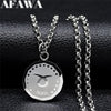 Taurus Astrology Stainless Steel Necklace Silver Color Round Chain Necklaces Punk Jewelry gioielli acciaio inox don NXS02