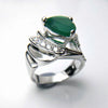 Tbj ,3ct green agate Trl10mm on solid gemstone ring in 925 sterling silver gemstone jewelry,fashion stylish designs ring