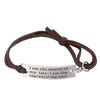 3colors Leather Bracelet bangles engraving i am the master of my fate/the captain of my soul Inspiring Amulet for Woman