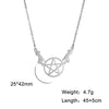 Teamer Stainless Steel Necklace for Women Witchcraft Jewelry Vintage Star Pentagram Pendant Necklace Choker Witchy Accessories