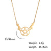 Teamer Stainless Steel Necklace for Women Witchcraft Jewelry Vintage Star Pentagram Pendant Necklace Choker Witchy Accessories