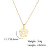 Teamer Stainless Steel Necklace for Women Witchcraft Jewelry Vintage Star Pentagram Pendant Necklace Choker Witchy Accessories