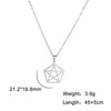 Teamer Stainless Steel Necklace for Women Witchcraft Jewelry Vintage Star Pentagram Pendant Necklace Choker Witchy Accessories