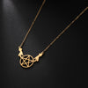 Teamer Stainless Steel Necklace for Women Witchcraft Jewelry Vintage Star Pentagram Pendant Necklace Choker Witchy Accessories