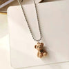 Teddy Bear Pendant Chain Necklace for Girls Women Korean Bear Long Sweater Neck Chain Necklaces Cute Collar Jewelry Gift