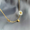 Temperament Choker Chain Charm Daisy Jewelry Summer Leaf Flower  Pendant Necklace  Lady Women Girls Fine Gift