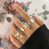 Temperament Gold Adjustable Butterfly Ring Set For Women Girl  Irregular Finger Thin Rings Gift 2021 Female Jewelry Party