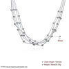 Temperament lady five line light bead silver necklace 18-inch contracted ball pendant fashionable silver snake chain