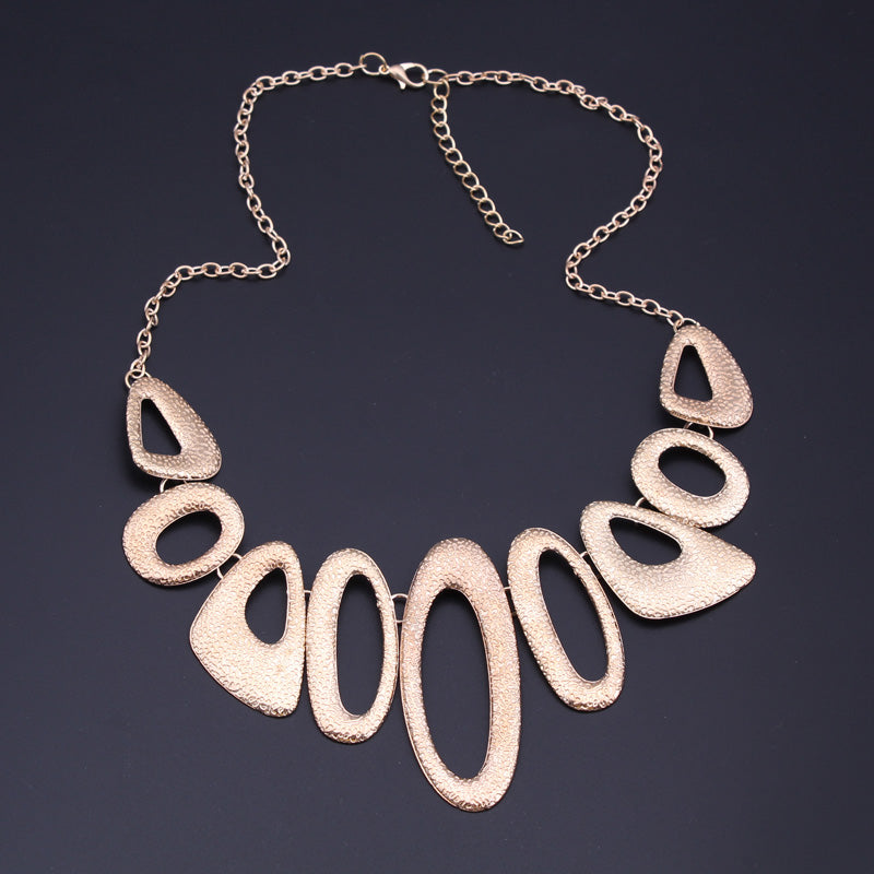 Fashion Steampunk Statement Necklaces Gold Color Metal Irregular Scrub Bib Choker Necklaces & Pendants Collar Jewelry
