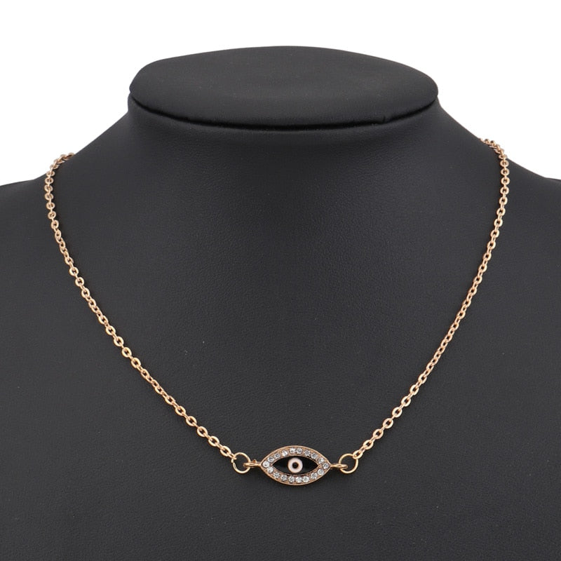 Fresh Style Gold Color Charm Chain Small Crystal Necklaces & Pendants for Women Party Jewelry Gifts Bijoux