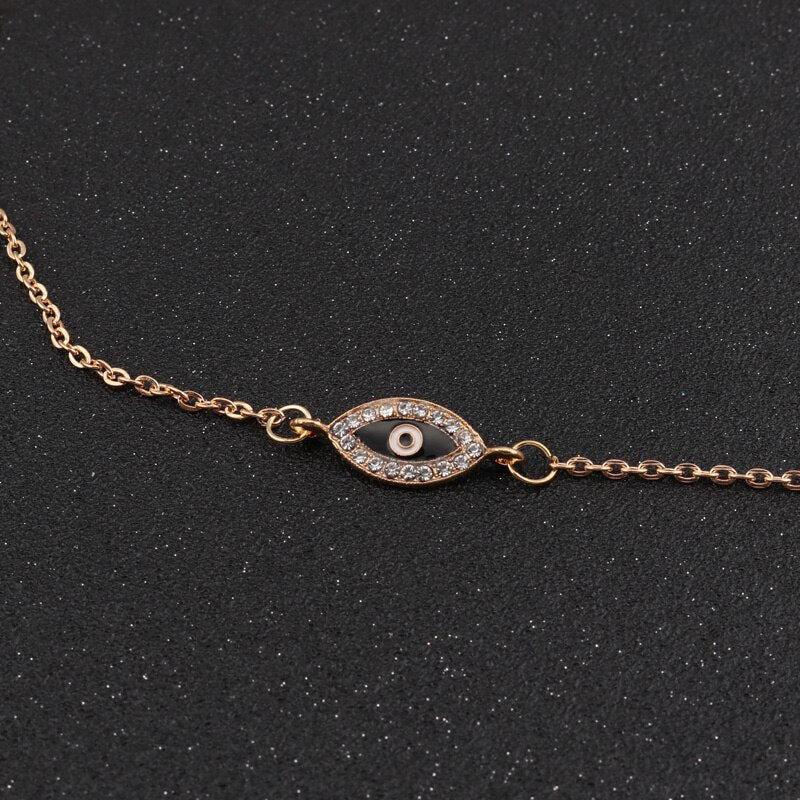 Tenande Fresh Style Gold Color Charm Chain Small Crystal Evil Eye Necklaces & Pendants for Women Party Jewelry Gifts Bijoux